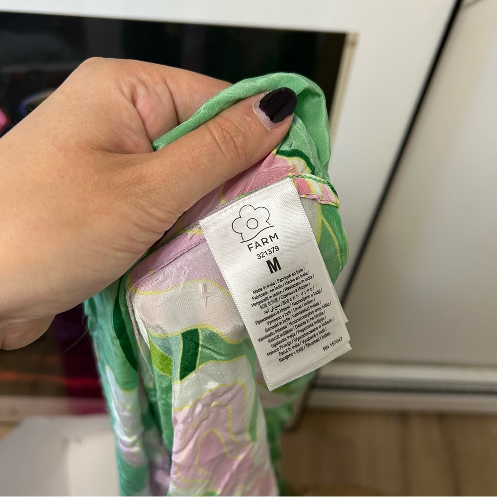 FARM Rio Green One-Shoulder Maxi Dress with Pink Floral Print - Picture 11 of 11
